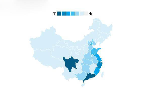 访客各个省份分布图